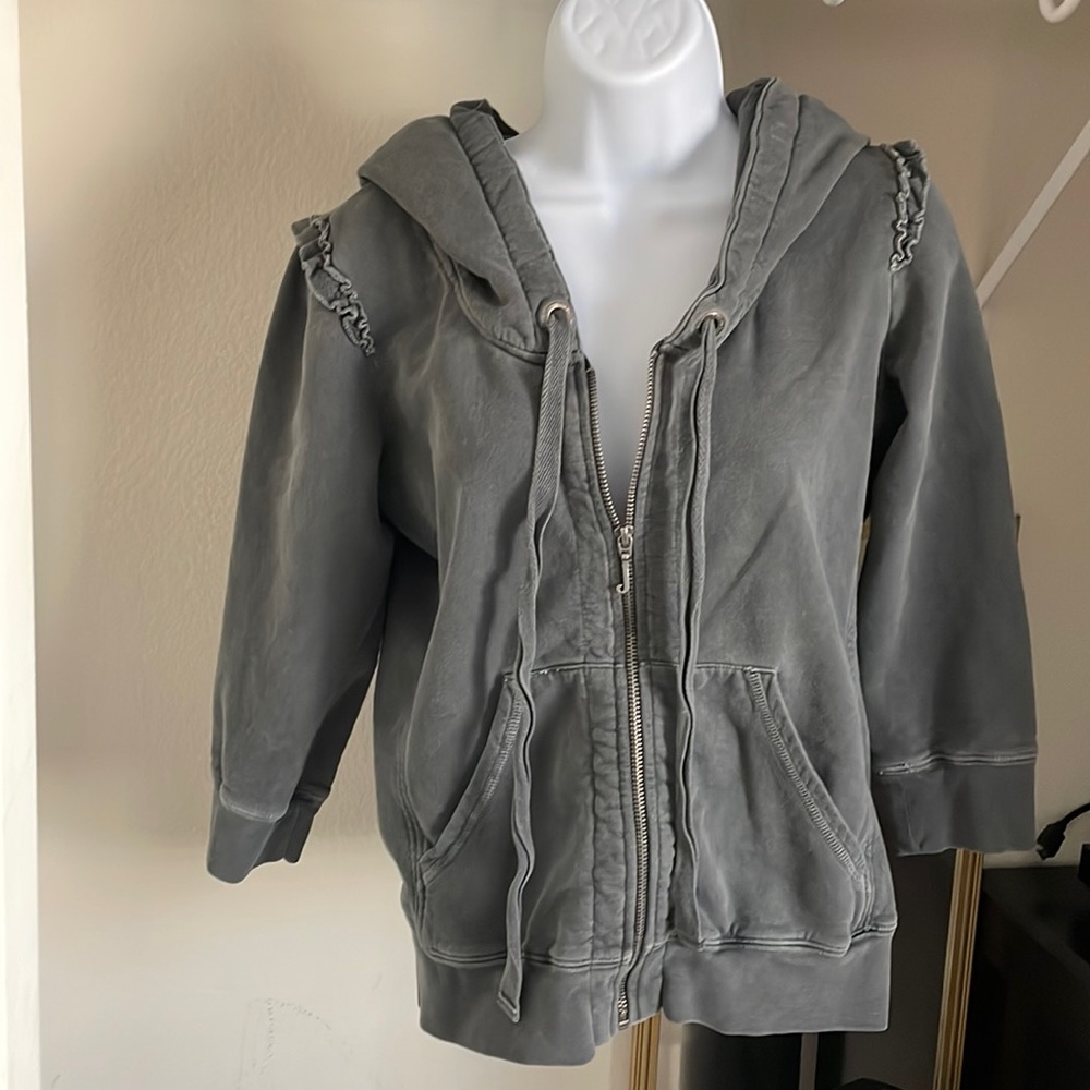 Juicy Couture distressed zip up hoodie
